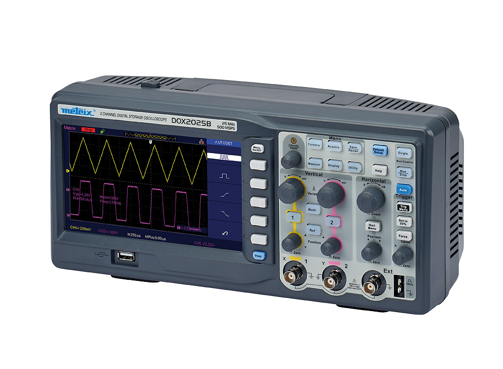 DOX 2025B Dig. Oszilloskop 2x25 MHz, Farbdisplay, USB, Ethernet 