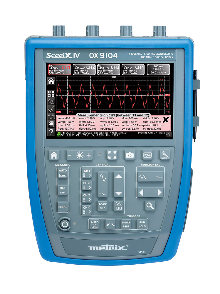 OX 9104 Tragbares Oszilloskop 4 x 100 MHz
