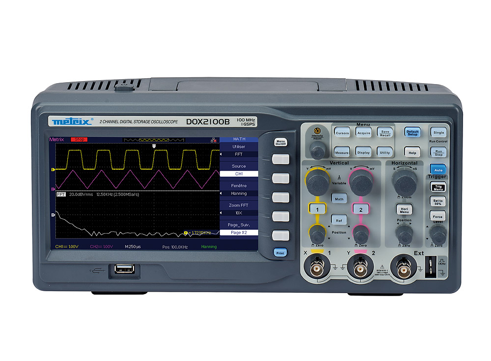 DOX 2100B Dig. Oszilloskop 2x100 MHz, Farbdisplay, USB, Ethernet